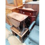 corner cupboard, nest of tables and coffee table