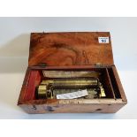 Alliez & Berguer Geneve Cylinder Music Box no 8132 key wound playing 4 aires in walnut caseand 3/