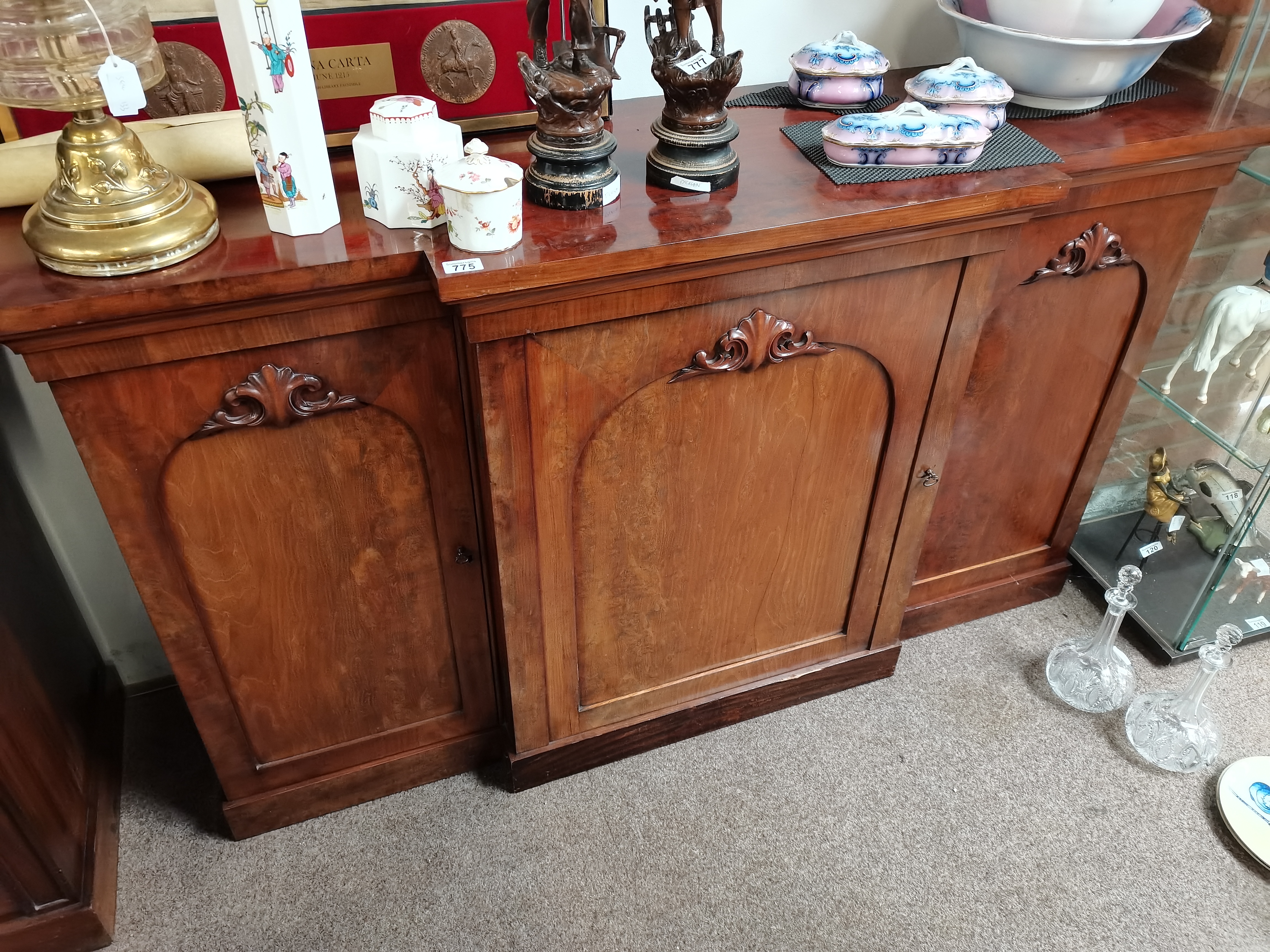 Victorian mahogany breakfronted sideboard