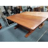 Yorkshire oak Wren man 8 seater dining table 96cm x 2.10m excellent condition - Mouseman interest