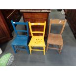 3 childrens chairs