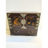 Canteen of Cutlery and Early Chinese jewellery Box with 8 Drawers andgilt bird decoration