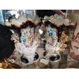 Pair of Victorian floral vases