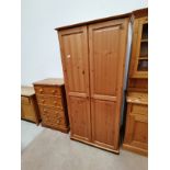 Pine wardrobe and chest