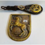 Horse Brass Horse Plaque