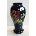 Moorcroft large blue vase 32cm in ex. Condition