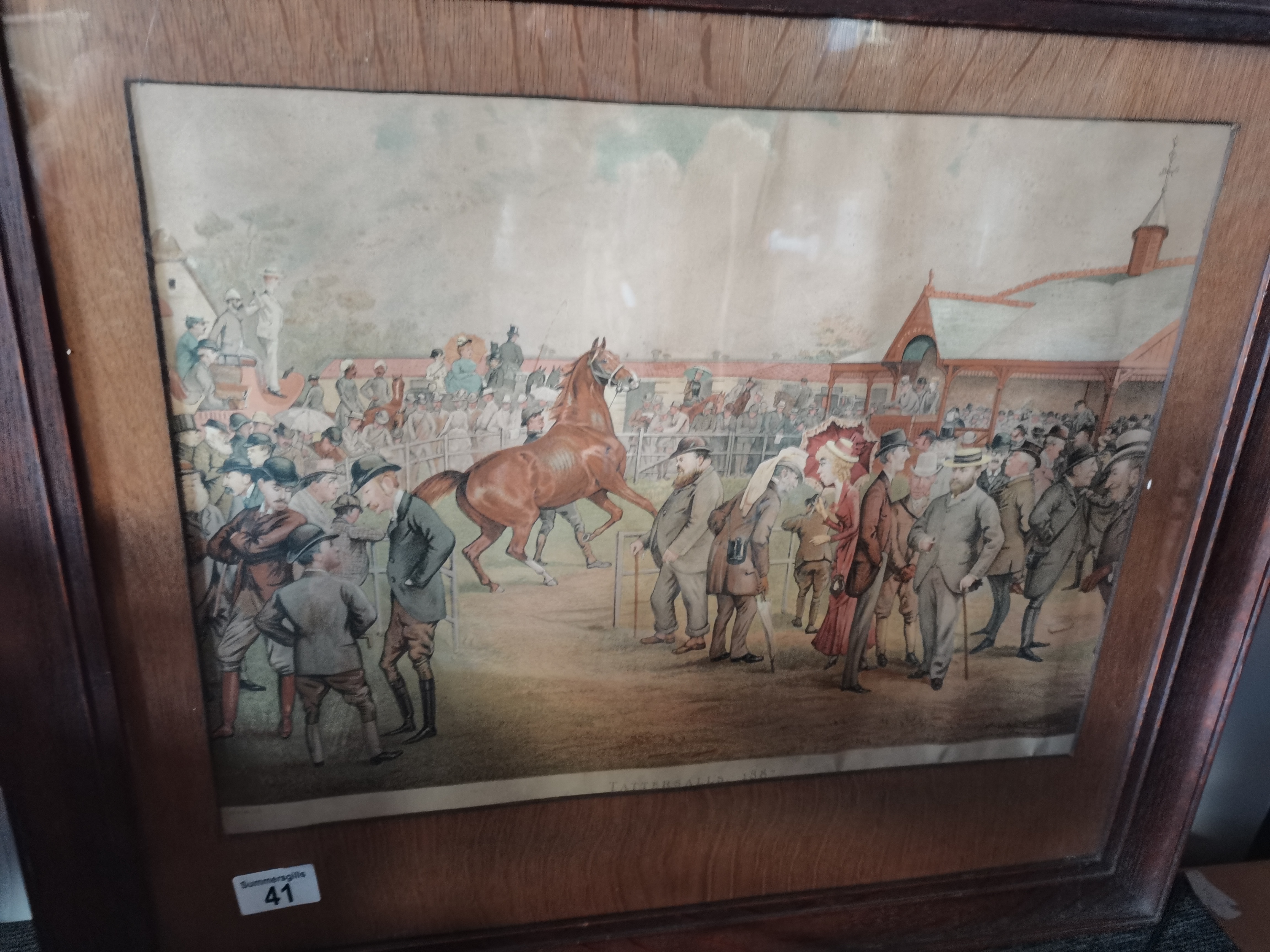 1887 Tattersalls Racing Picture By Day & Son with Edward Prince of Wales talking to other - Image 4 of 4
