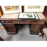 Antique mahogany pedestal desk