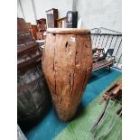 Large wooden urn