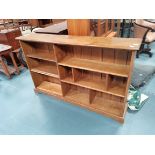 Oak open book shelves