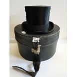 Black Top Hat and box by Dunn & Co size 58cm 22 3/4 in excellent condition