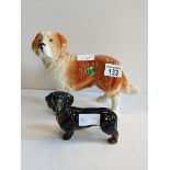 Nelson St Bernard dog figure plus Corgi dog figure