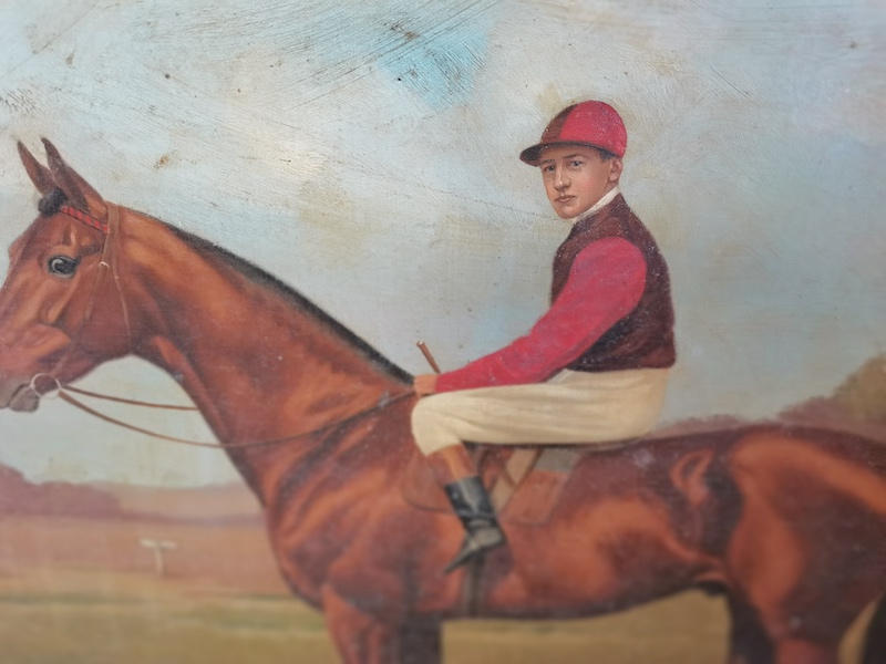 A pair of vintage oil on canvase of Race HorsesClarence Hailey newmarket ( slight damage ) - Image 15 of 15