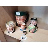 6 Royal Doulton Toby Jugs