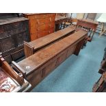 2 Mouseman church pew fronts 195cm and 150cm (good condition)