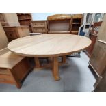 Oak circular dining table