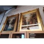 A large pair of watercolours by Samuel Towers of Conway Wales