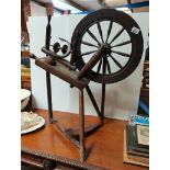 Oak spinning wheel