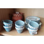 wedgewood coffee set salmon coloured jug