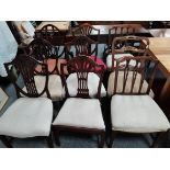 9 misc antique mah dining chairs