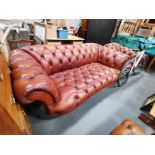 Leather 3 seaterchesterfield and chair