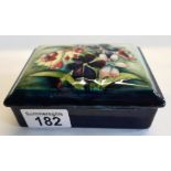 Moorcroft recangular lidded pot 11cm x 8cm