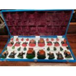 Indian style chess set made of wood and painted