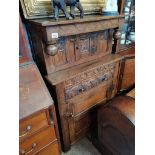 A small 75cm oak Tichmarsh angd Goodwin style courtcupboard