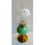 Victorian Glass Green Victorian Oil Lamp