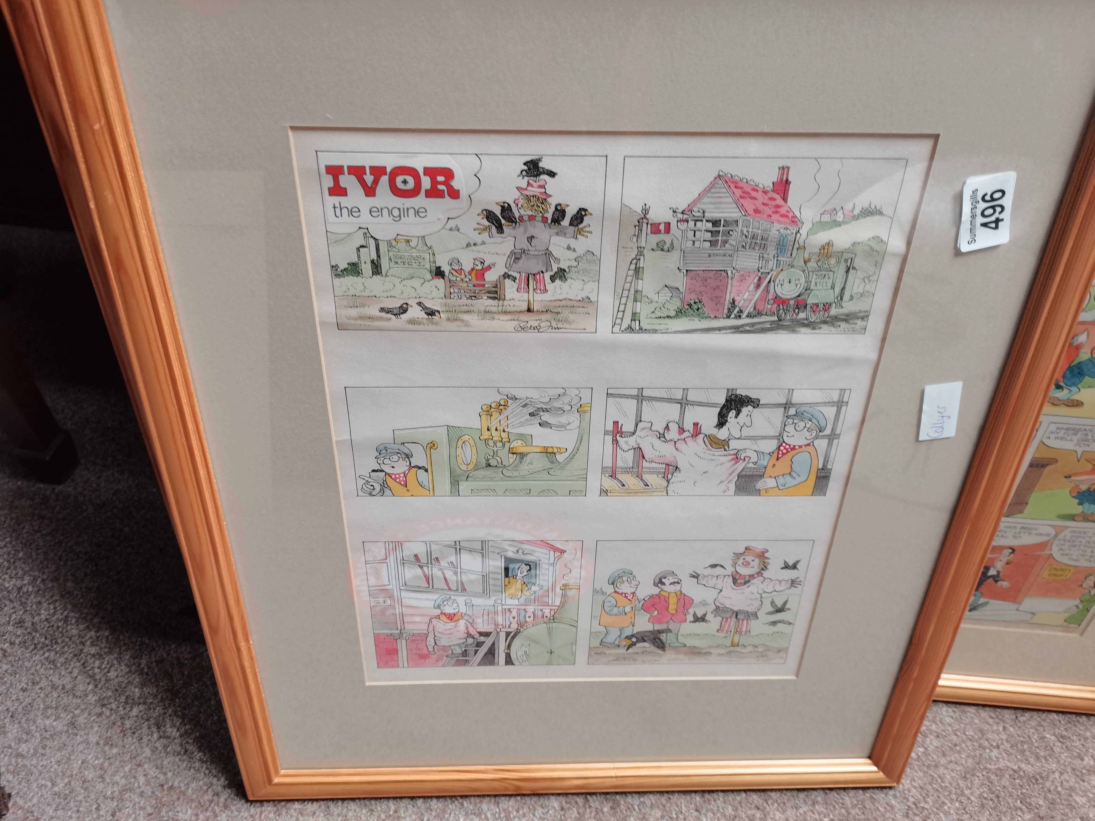 Framed Artists original artwork for "Ivor the Engine" by Peter Firmin (born 1928) British - Image 2 of 3