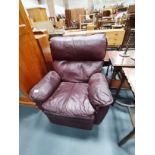 Red leather armchair