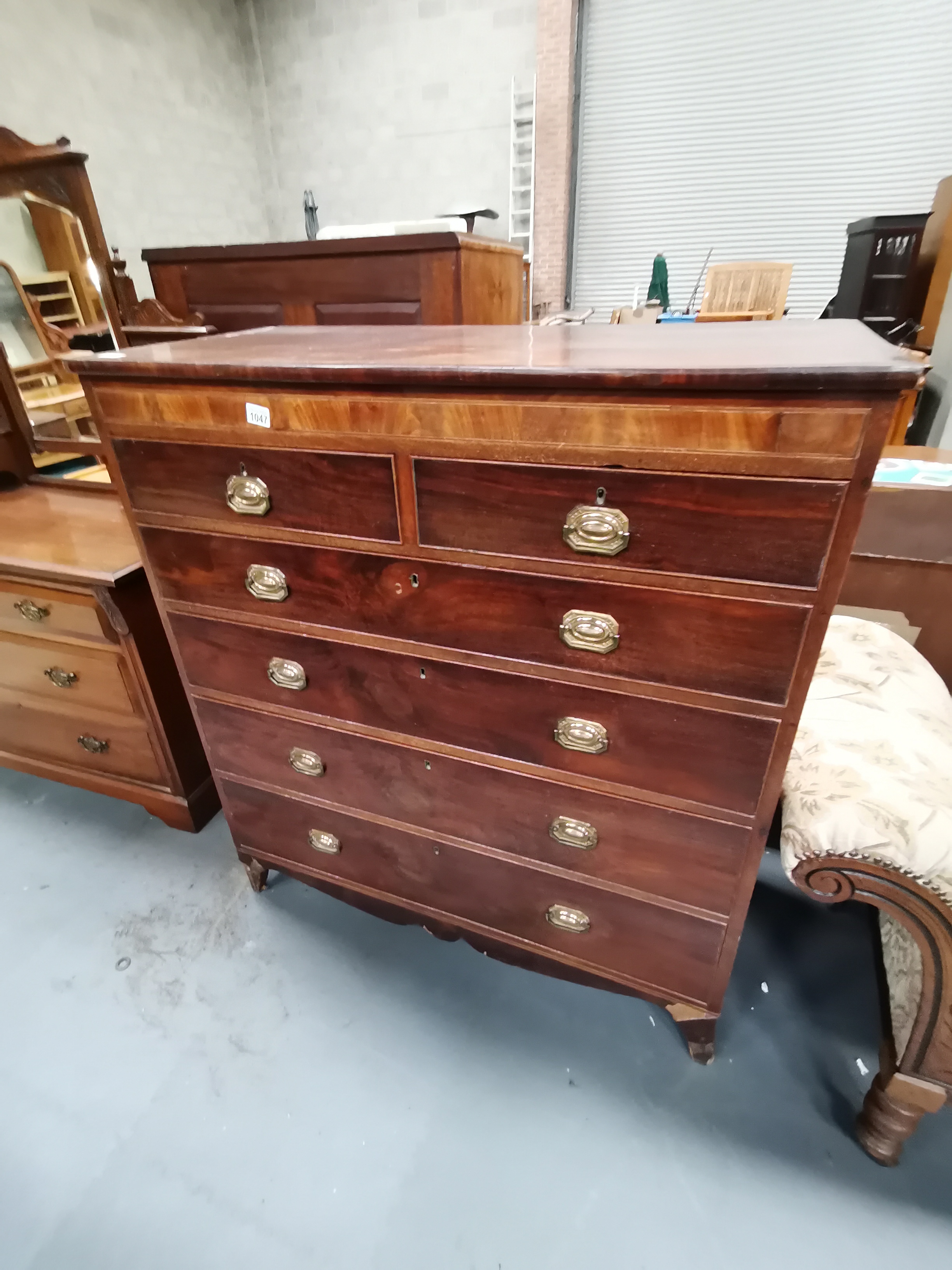 Antque mahogany 5 height chest