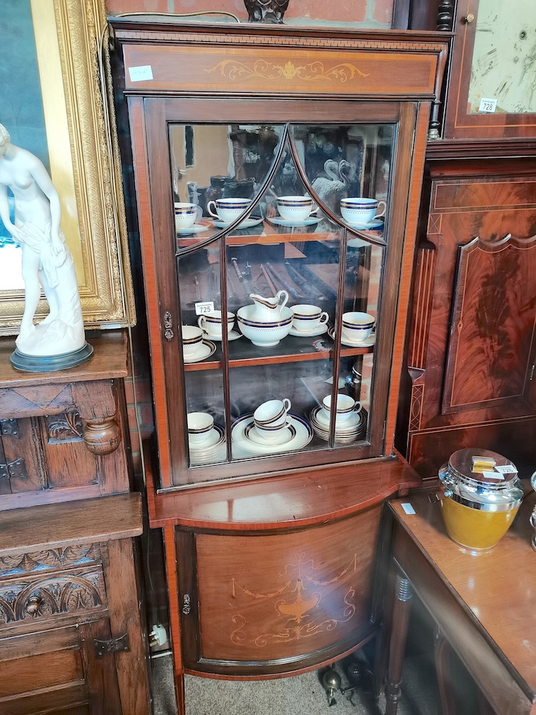 Edwardian mahogany and inlaid display caninet