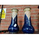 pair of Doulton 30 cm vases (good condition)