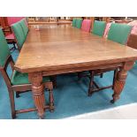 largeVict oak extending dining table with leaves 4ft x 10ft