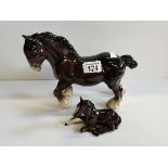 Beswick foal and Carthorse (check beswick??