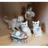 Royal Doulton Cat, Beswick cat, Nao figures