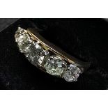 18 Ct Gold ring with 5 excellent large diamonds over 3k( 8g 0