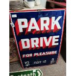 Park drive enamel original sign