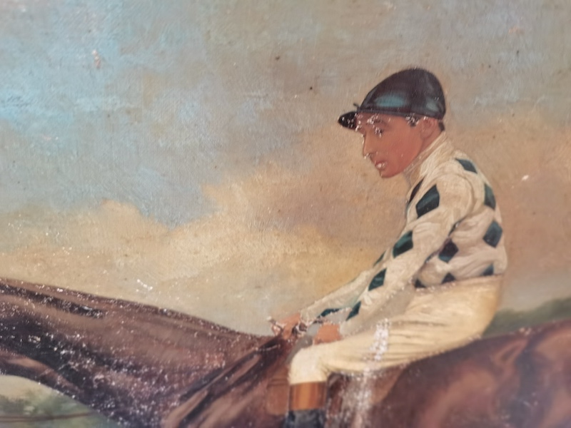 A pair of vintage oil on canvase of Race HorsesClarence Hailey newmarket ( slight damage ) - Image 14 of 15