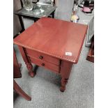 repr. Mah side table with drawers and CD cabinet