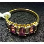 9ct white and purple bagot ring