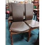 4 zebra wood dining chairs