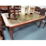 oak ant. Boardroom table with leather top