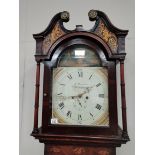 Mah Grandfather clock with painted face by W Muncaster of Whitehaven