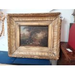 Georgian oil on board poss. Dutch Jan Jacobus Matthus Damschreuder (slight damage to frame)