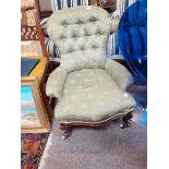 Victorian nursing chair withcabriole legs