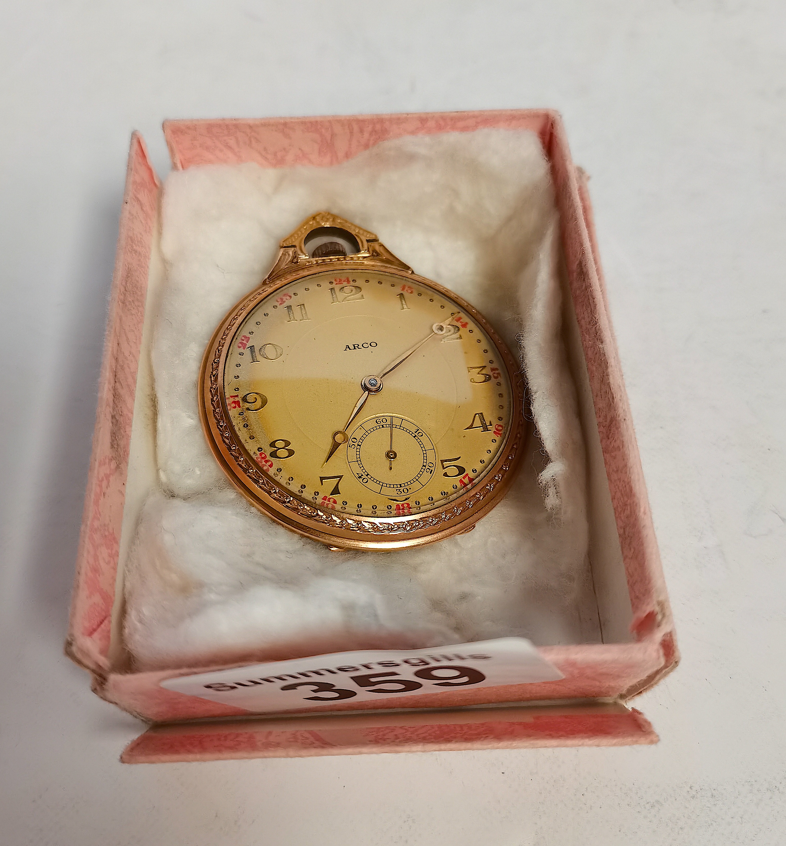 14 ct Gold ARCO Pocket Watch ( TOTAL WEIGHT 46G )