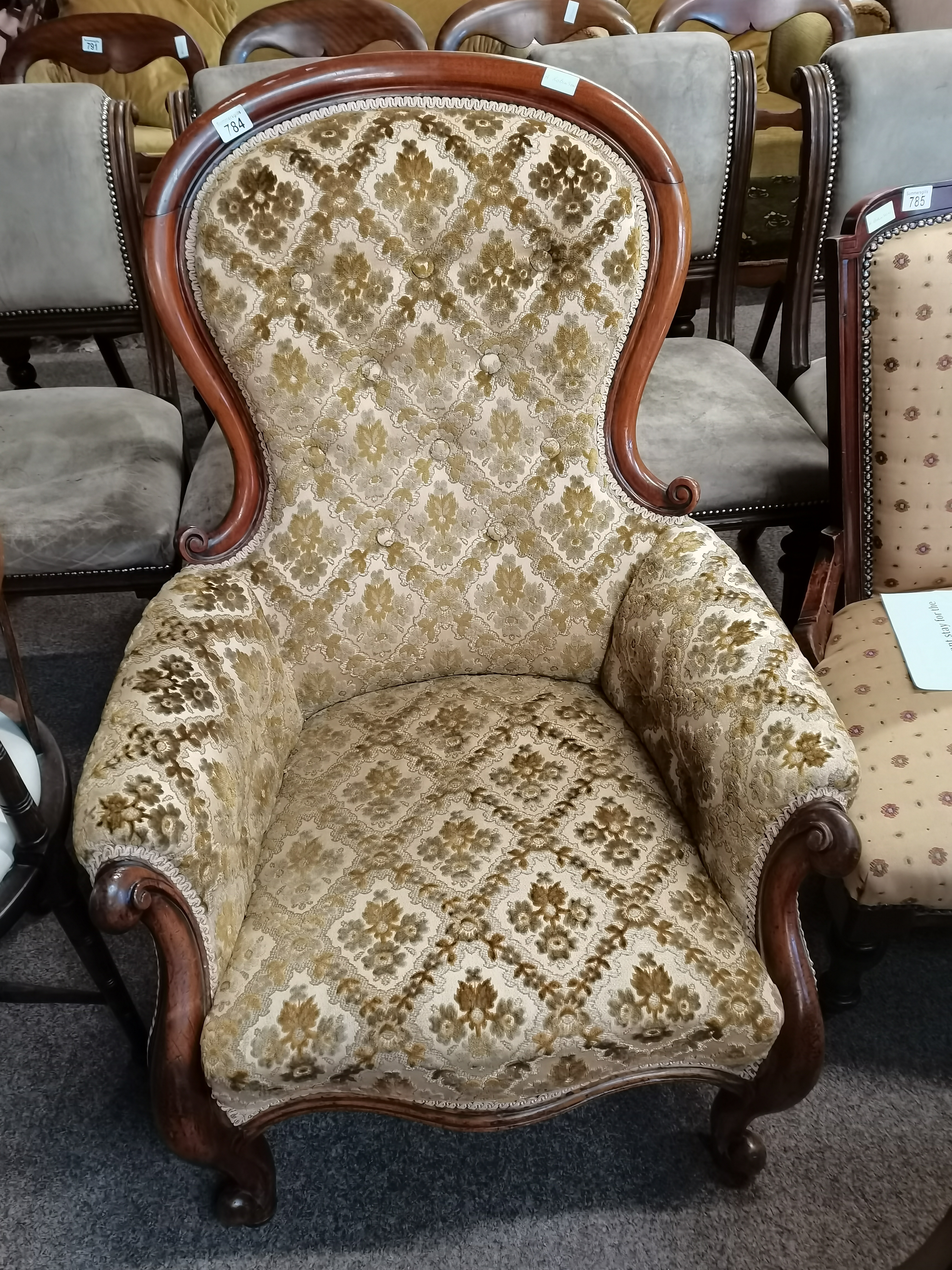 victorian gentlemans chair - Image 2 of 2