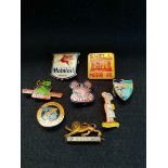 David Brown , Mobiloil, Shell etc vintage badges 10s